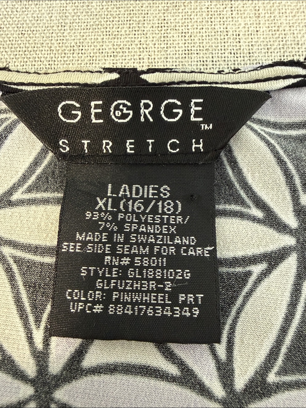 George Knot-Front Geometric Print Top - Black & Lavender XL - Picture 5 of 14